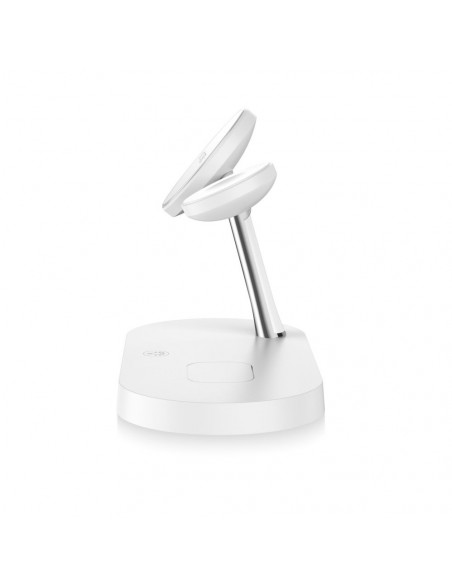 
3in1 belaidis įkroviklis išmaniesiems telefonams, išmaniesiems laikrodžiams ir ausinėms su „MagSafe“ – baltas
