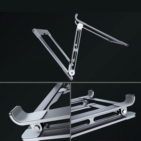 
Universalus sulankstomas stovas nešiojamiesiems kompiuteriams iki 17 colių - sidabrinis
