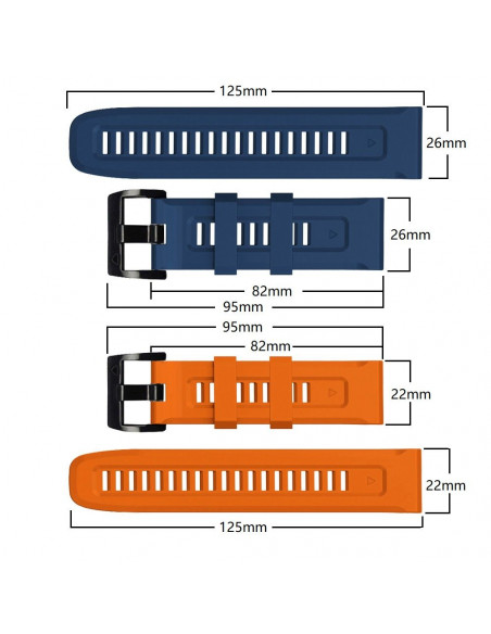 
„Garmin Fenix 3 / 5X / 3HR / 5X Plus / 6X / 6X Pro / 7X IconBand“ dirželis – tamsiai mėlynas
