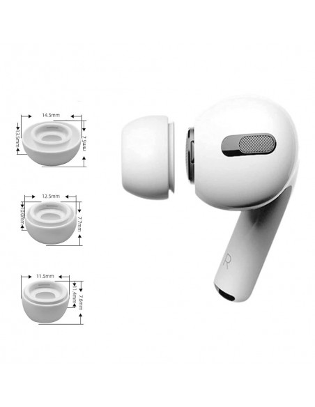 
Ausų antgaliai, skirti „AirPods Pro 1/ 2“, S / M / L dydžių, balti - 6 vnt.
