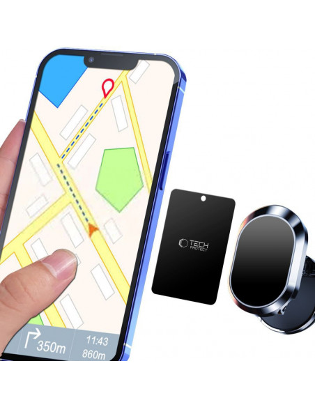 
Magnetinės plokštelės automobiliniams telefono laikikliams, juodos - 4 vnt.
