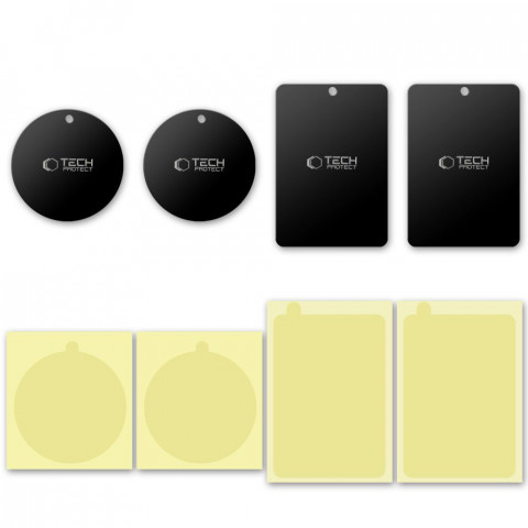 
Magnetinės plokštelės automobiliniams telefono laikikliams, juodos - 4 vnt.
