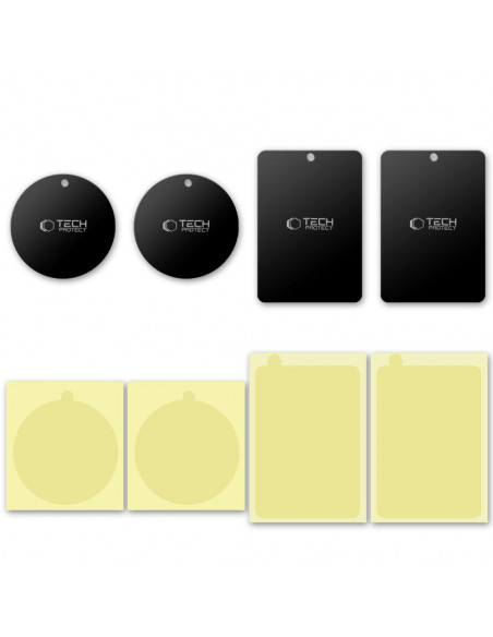 
Magnetinės plokštelės automobiliniams telefono laikikliams, juodos - 4 vnt.
