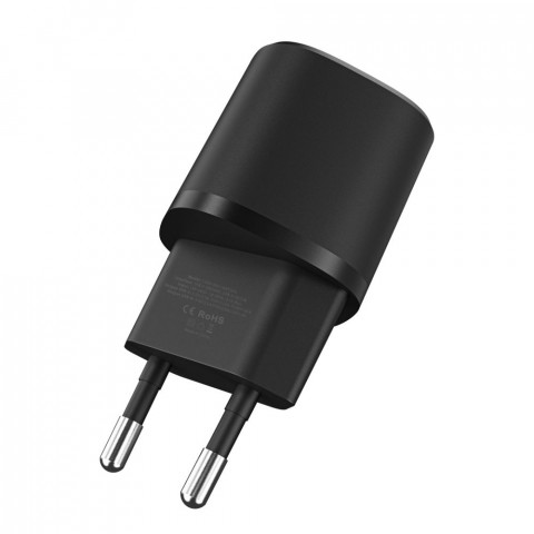 
C20W mini USB-C PD 20W / USB-A QC 3.0 sieninis įkroviklis – baltas
