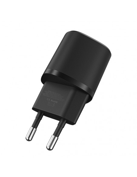 
C20W mini USB-C PD 20W / USB-A QC 3.0 sieninis įkroviklis – baltas
