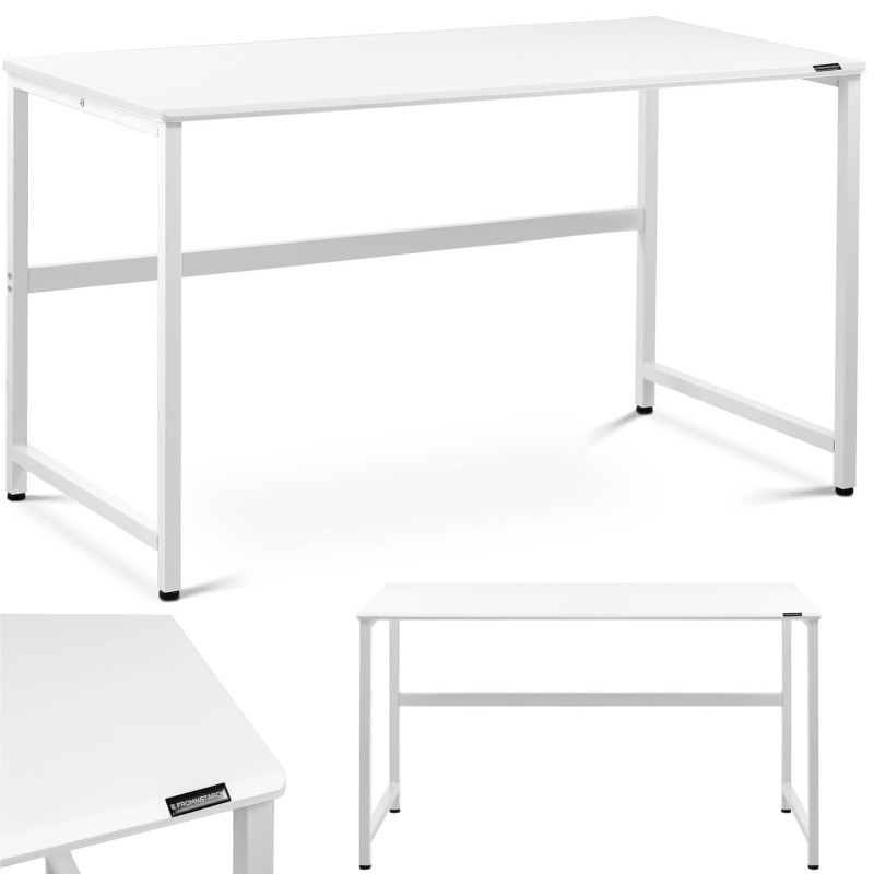 Pramoninis kompiuterio stalas ant metalinio rėmo 120 x 60 cm baltas Pramoninis kompiuterio stalas ant metalinio rėmo 120 x 60 cm baltas