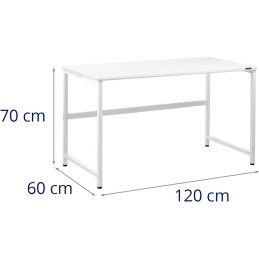 Pramoninis kompiuterio stalas ant metalinio rėmo 120 x 60 cm baltas