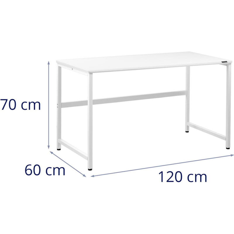 Pramoninis kompiuterio stalas ant metalinio rėmo 120 x 60 cm baltas