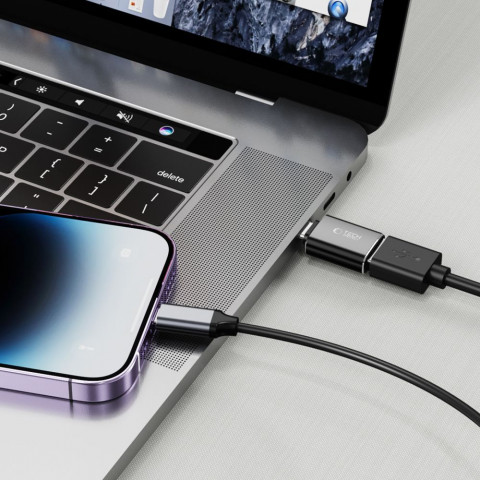 
USB-C (kištukas) - USB-A (lizdas) OTG adapteris - juodas
