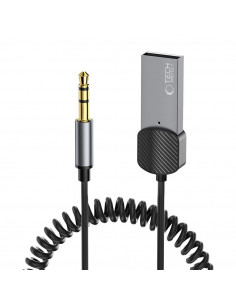 
AUX garso adapteris, 3,5 mm mini lizdas (kištukas) – „Bluetooth“ – pilkas
