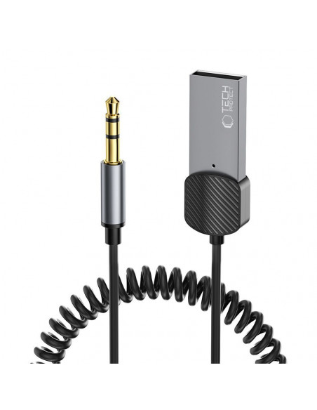 
AUX garso adapteris, 3,5 mm mini lizdas (kištukas) – „Bluetooth“ – pilkas
