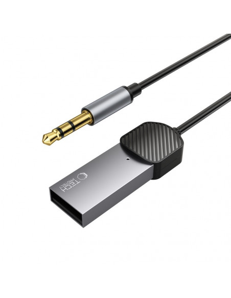 
AUX garso adapteris, 3,5 mm mini lizdas (kištukas) – „Bluetooth“ – pilkas
