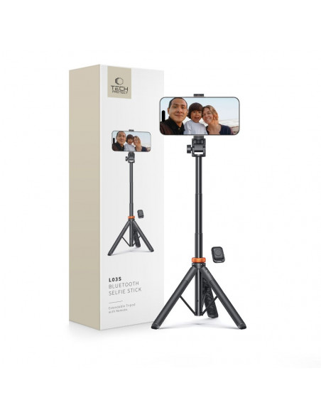 
„Bluetooth“ asmenukių lazda su nuotolinio valdymo pultu, trikojo galvute, 148 cm - juoda
