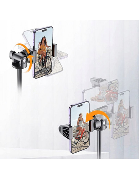 
„Bluetooth“ asmenukių lazda su nuotolinio valdymo pultu, trikojo galvute, 148 cm - juoda
