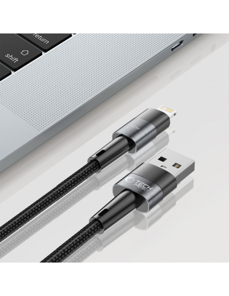 
USB-A - iPhone Lightning kabelis 12W 2.4A 2m - pilkas
