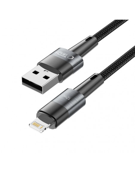 
USB-A - iPhone Lightning kabelis 12W 2.4A 2m - pilkas
