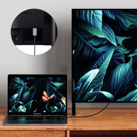 
USB-C - HDMI 4K 60Hz 2m kabelis - juodas
