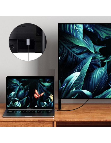 
USB-C - HDMI 4K 60Hz 2m kabelis - juodas
