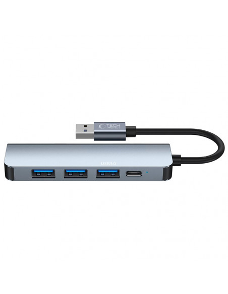 
5in1 šakotuvas USB-A į USB-A USB-C skirstytuvas – pilkas
