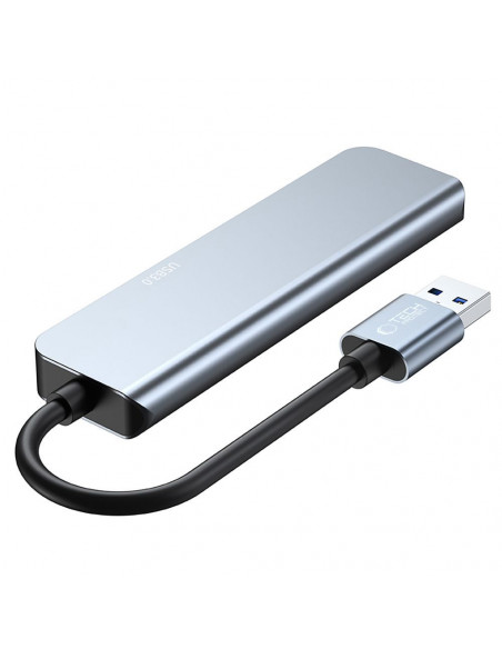 
5in1 šakotuvas USB-A į USB-A USB-C skirstytuvas – pilkas

