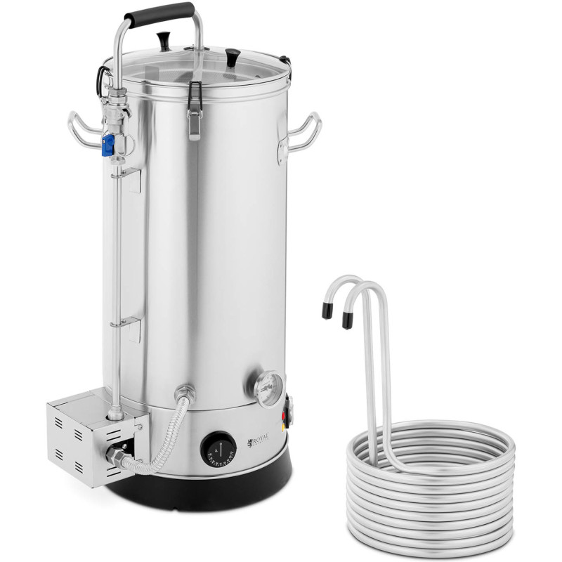 Košės ir virimo virdulys alaus gamybai STAL 30-110C 32 l 2000 W