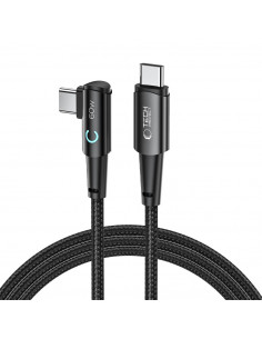 
USB-C 60W 6A 2m kampinis ir tiesus kabelis - pilkas
