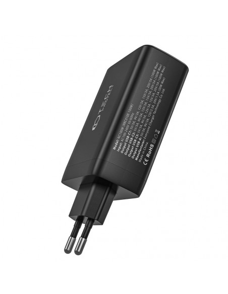 
„GaN 3x USB-C PD USB-A QC 100W“ sieninis įkroviklis – baltas
