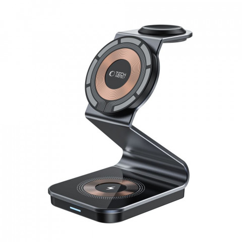 
3 viename belaidis įkroviklis su „MagSafe“ funkcija, skirtas „Apple Watch AirPods“ išmaniesiems telefonams – juodas
