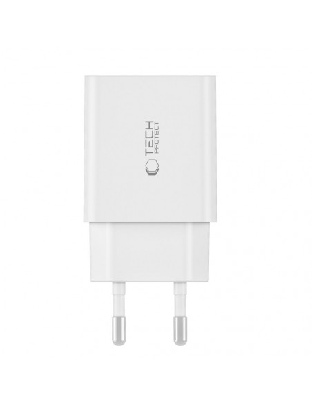 
2x USB-C PD 35W sieninis įkroviklis – baltas
