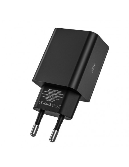 
2x USB-C PD 35W sieninis įkroviklis – baltas
