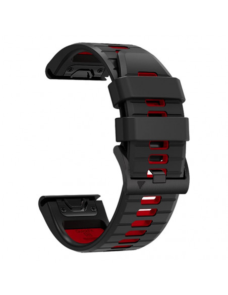 
„Garmin Fenix 3 / 5X / 3HR / 5X Plus / 6X / 6X Pro / 7X“ laikrodžio dirželis – juodas ir raudonas
