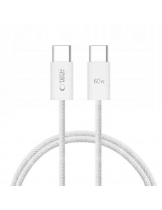 
USB-C PD 60W 3A 1m kabelis – baltas
