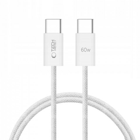 
USB-C PD 60W 3A 1m kabelis – baltas
