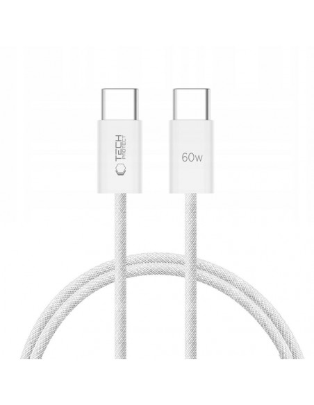 
USB-C PD 60W 3A 1m kabelis – baltas
