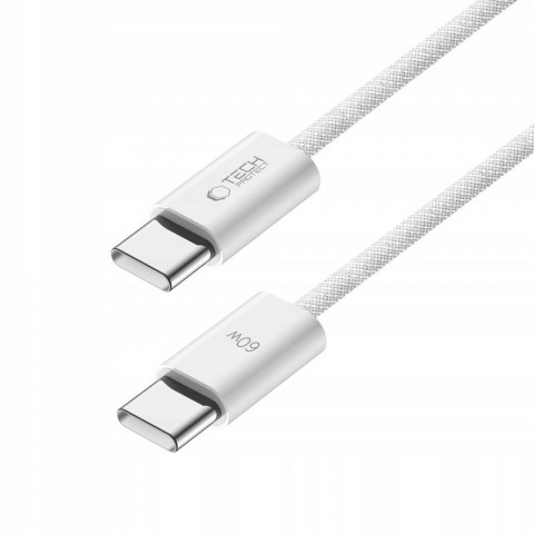 
USB-C PD 60W 3A 1m kabelis – baltas
