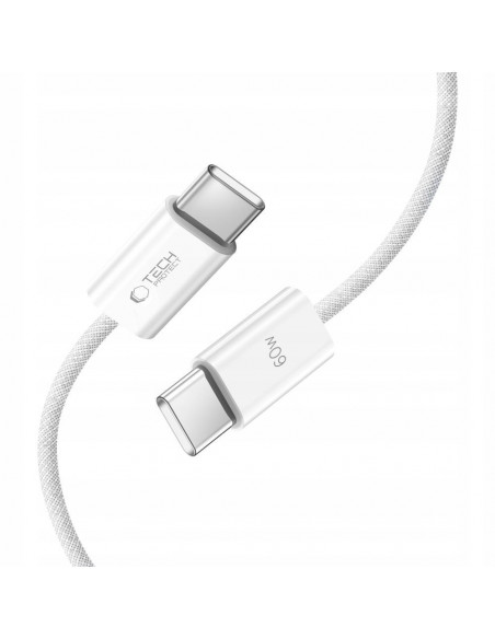 
USB-C PD 60W 3A 1m kabelis – baltas
