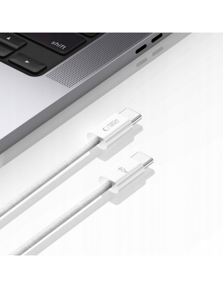 
USB-C PD 60W 3A 1m kabelis – baltas
