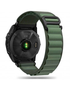 
„Garmin Fenix 5 / 6 / 6 Pro / 7“ nailoninis laikrodžio dirželis – tamsiai žalias
