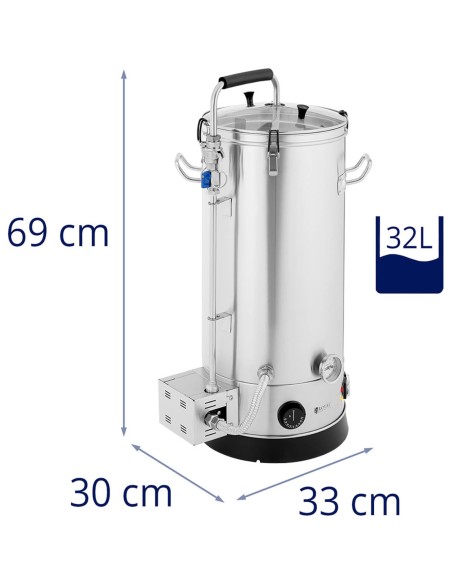 Košės ir virimo virdulys alaus gamybai STAL 30-110C 32 l 2000 W Košės ir virimo virdulys alaus gamybai STAL 30-110C 32 l 2000 W