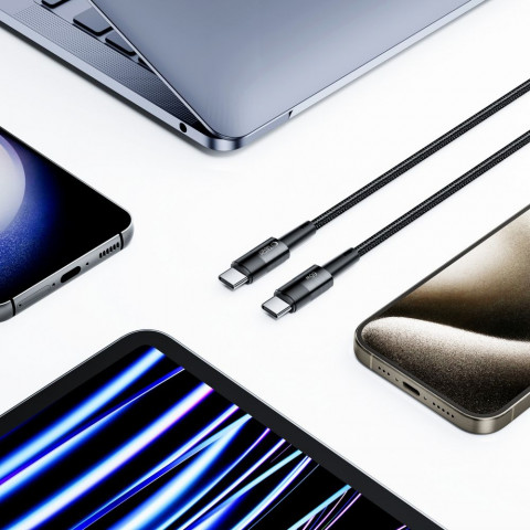 
USB-C PD 60W 3A 3m kabelis – pilkas
