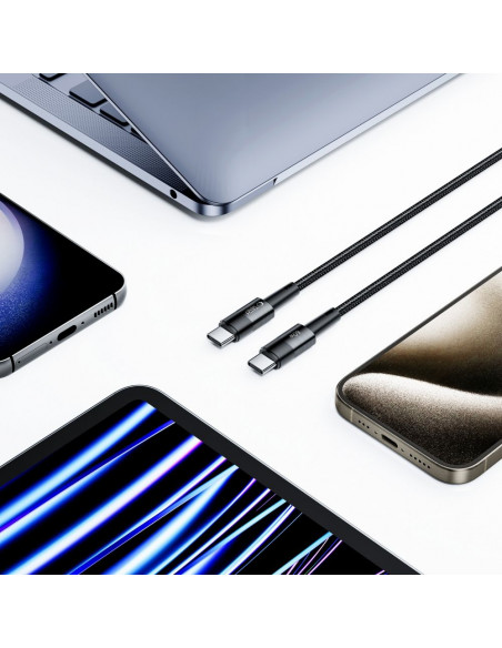 
USB-C PD 60W 3A 3m kabelis – pilkas
