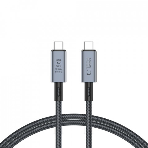 
Didelės spartos USB-C 4.0 PD 240W 8K 40Gbps 1m kabelis – pilkas

