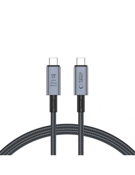 
Didelės spartos USB-C 4.0 PD 240W 8K 40Gbps 1m kabelis – pilkas
