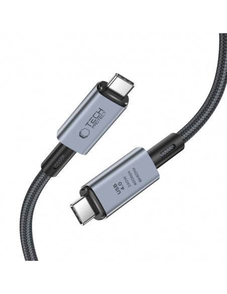 
Didelės spartos USB-C 4.0 PD 240W 8K 40Gbps 1m kabelis – pilkas
