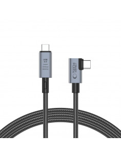 
Laidas kampuotas ir tiesus USB-C 4.0 PD 240W 8K 40Gbps 1.5m - pilkas
