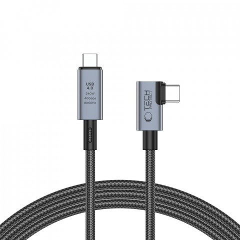 
Laidas kampuotas ir tiesus USB-C 4.0 PD 240W 8K 40Gbps 1.5m - pilkas
