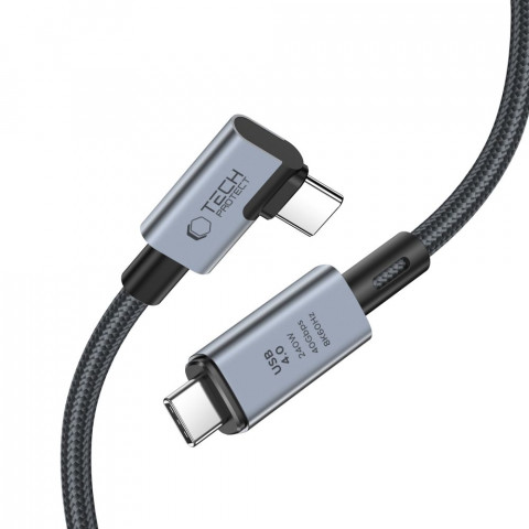
Laidas kampuotas ir tiesus USB-C 4.0 PD 240W 8K 40Gbps 1.5m - pilkas
