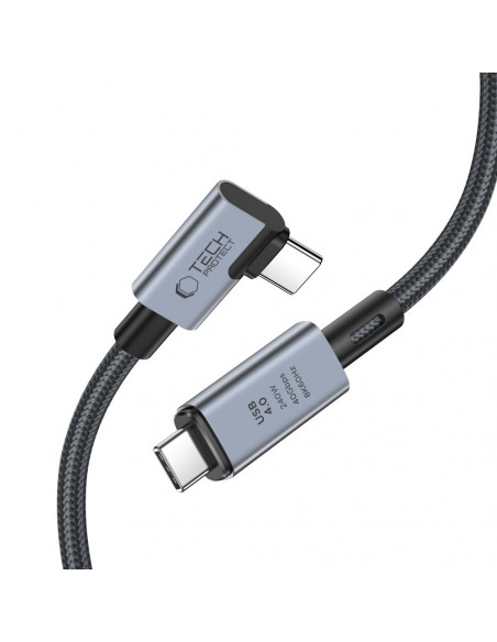 
Laidas kampuotas ir tiesus USB-C 4.0 PD 240W 8K 40Gbps 1.5m - pilkas
