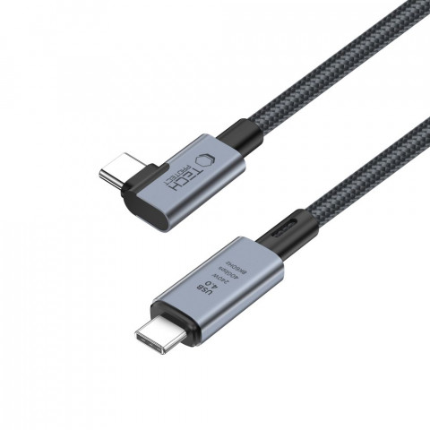 
Laidas kampuotas ir tiesus USB-C 4.0 PD 240W 8K 40Gbps 1.5m - pilkas
