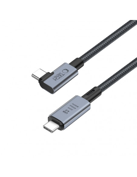 
Laidas kampuotas ir tiesus USB-C 4.0 PD 240W 8K 40Gbps 1.5m - pilkas
